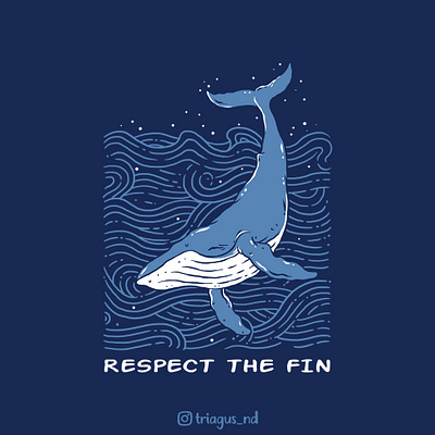 Humpback animals clothing drawing fish illustration illustrator merchandise ocean sea summer t shirt t shirt design triagus wave whale