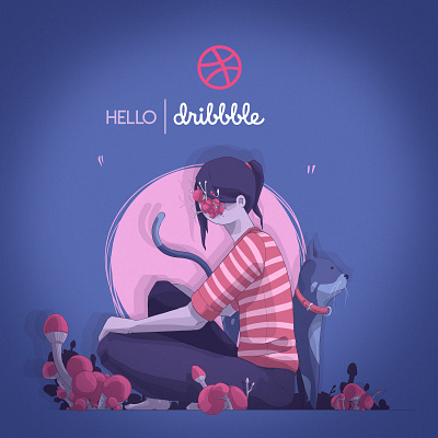 Hello dribble design digital art digital illustration digital painting drawing hello dribble illustration