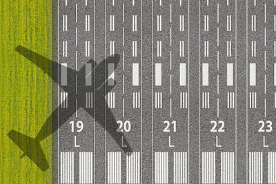 Passenger or cargo aviation business. Runway of airport app background banner design flat illustration manipulation photoshop poster web