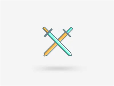 Sword Fight aftereffects animation blue design fight flat icon illustrator minimal motiongraphics strike sword vector yellow