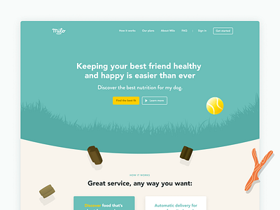 Milo - Landingpage animal dog food landingpage web design website