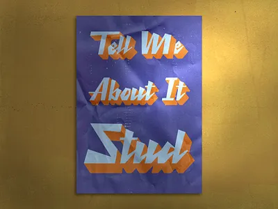 Stud Retro Poster 70s flat font grain grunge illustrator movie orange poster poster design purple retro type typography vintage yellow