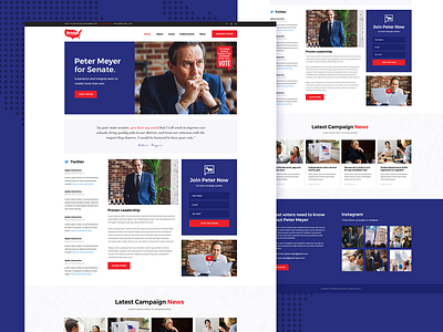 Political Candidate candidate colorful design landing landing page modern political campaign politician politics theme ui ux web webdesign