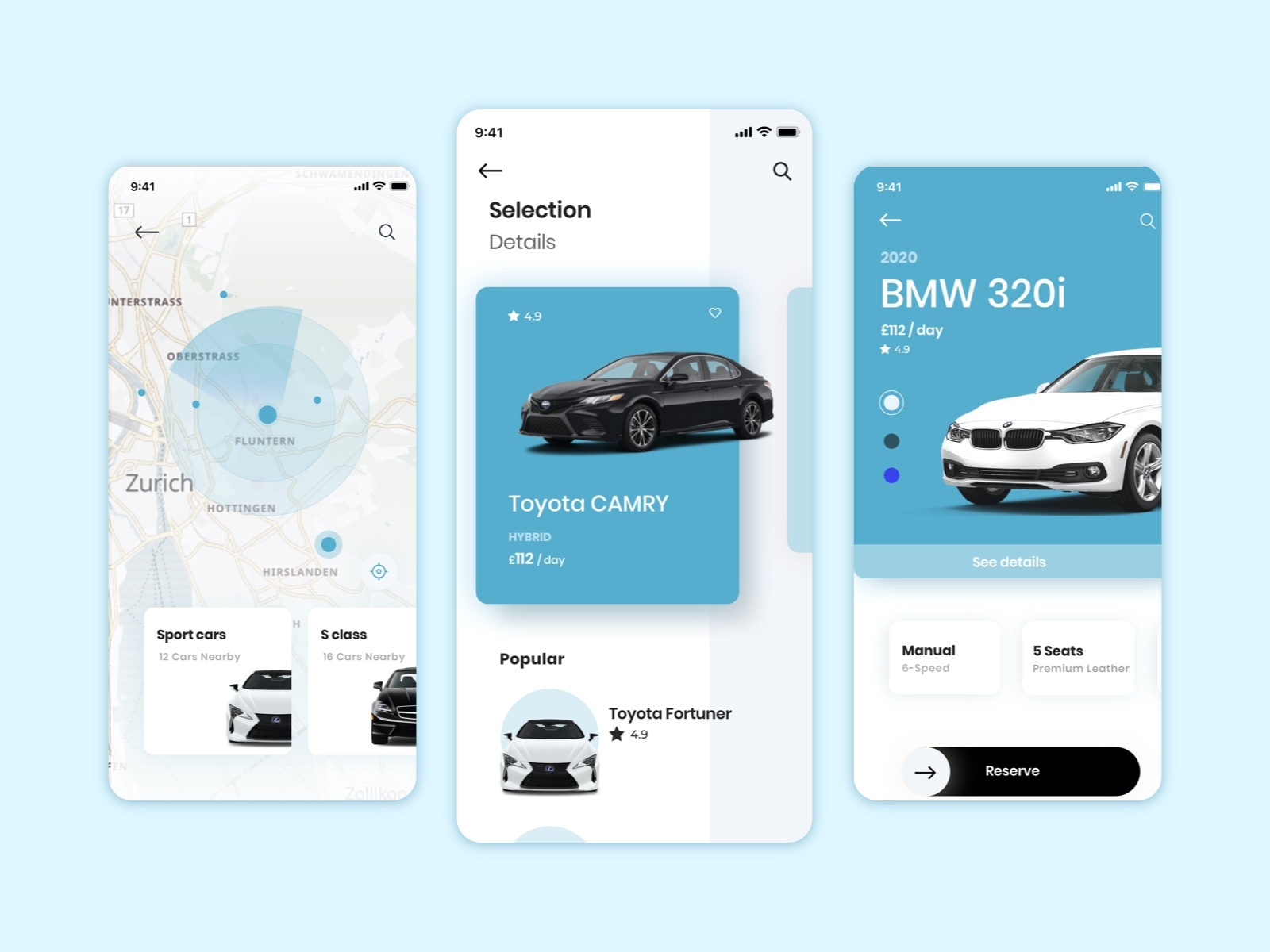 Car rental concept app car concept design flow ios mobile sketch ui ux vector wireframes