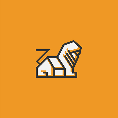 Lion House Logo animal dailylogo dailylogochallenge lion lion logo logogram monoline realestate zoo