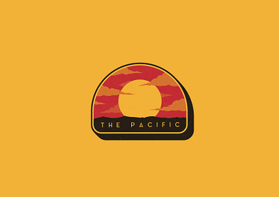 The Pacific branding coulds design illustration logo pacific retro retro logo sun sunset vector vintage