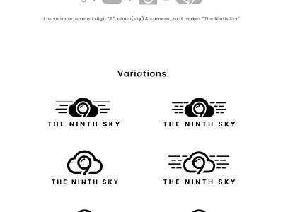 The Ninth Sky - Logo Identity branding camera cloud concept conceptual art design event branding flat icon logo logo design logo designer logosai minimal monogram negative space design simple symbol vector video production