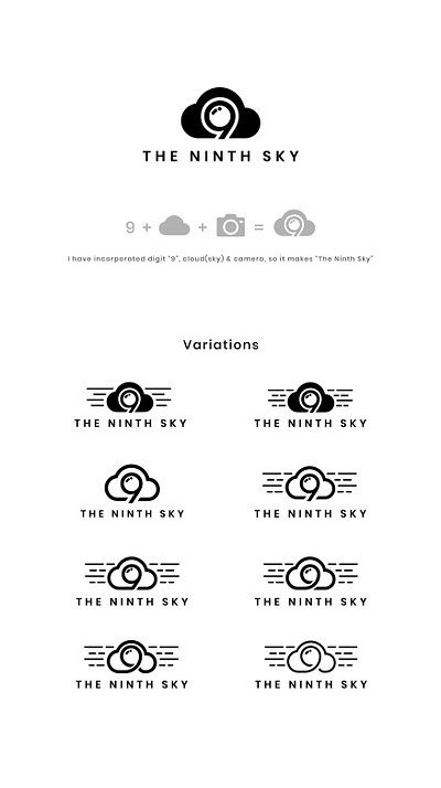 The Ninth Sky - Logo Identity branding camera cloud concept conceptual art design event branding flat icon logo logo design logo designer logosai minimal monogram negative space design simple symbol vector video production