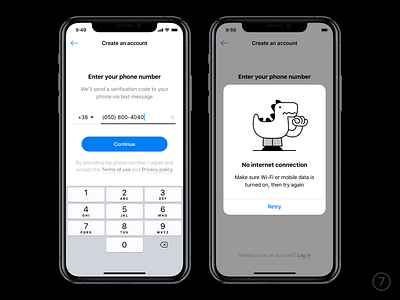 No internet connection account adobe illustrator cc banking dialog error interface ios message mobile sign up sketch ui ux