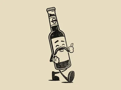 Retro Bottle beer cartoon cartoon character cartoon design character character design craft beer illustration vector