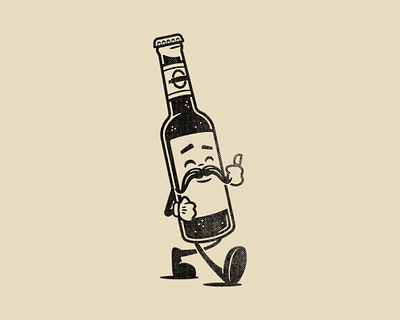 Retro Bottle beer cartoon cartoon character cartoon design character character design craft beer illustration vector