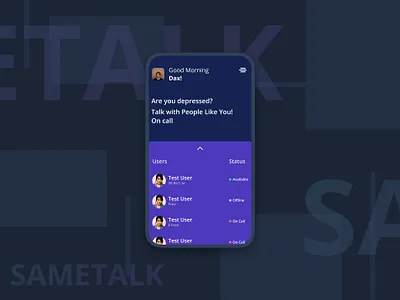 SameTalk App Dark Mode 2020 trend appui calligraphy concepts darkui trending ui uxdesign