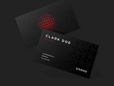 Drono Business Cards aviation black design brand design brand identity branding branding agency branding and identity branding design branding studio business card business card design business cards dark branding drone futuristic identity logo design print design red logo startup branding