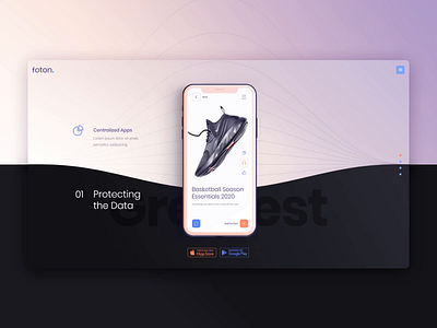 Foton - Software and App Landing Page Theme animation app black creative fullscreen gradient iphone ix landing light modern presentation product prototype purple qode theme ui wide wordpress