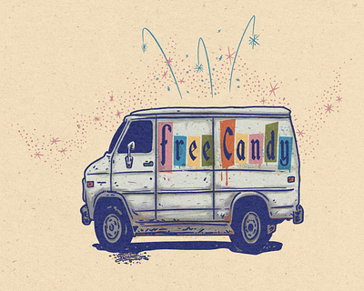 Free Candy candy disney drive fireworks free groomer illustration ok groomer rebrand van van down by the river