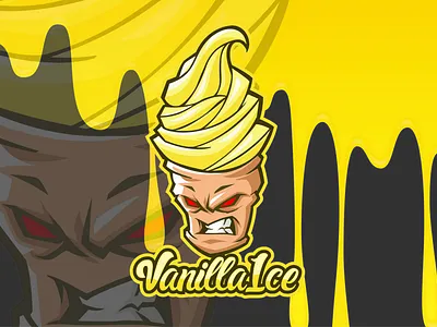 angry icecream esport logo design esport icecream logo vector