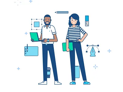 Designers aftereffects character designers illustration team working