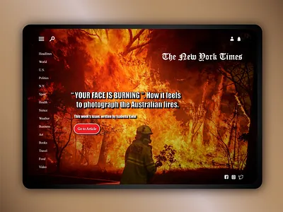 The New York Times homepage homepage design illustrator news redesign concept the new york times ui