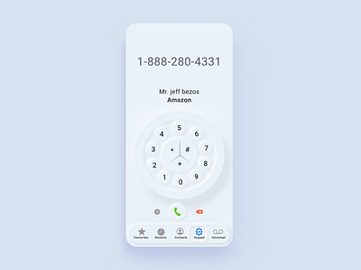 Neumorphism iPhone Dial for FUN :) | Light Version call clean ui dial flat design ios iphone iphone x keyboard keypad light ui mobile app design mobile ui neumorphism number phone skeumorphism soft ui touchscreen ui uiux