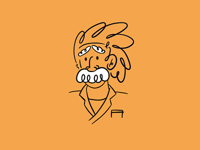 Albert Einstein blog illustration line loose minimal procreate simple sketch spot