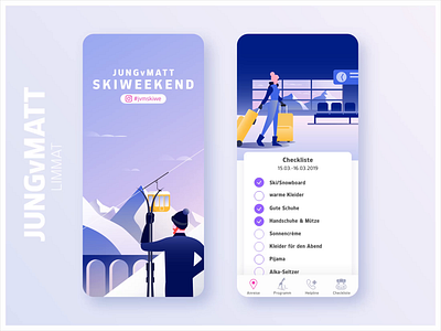 Winter in switzerland aftereffects animation app design flatdesign illustraion minimal sport ui vector webdesign winter xd