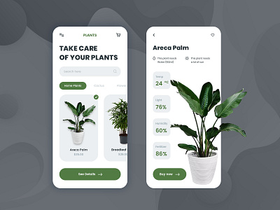 Plants UI Design design flat green greens minimal nature ui ui design uiux