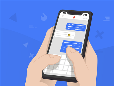 Tinder chatting app art branding cartoon chatting design flat illustration illustrator message tinder vector web