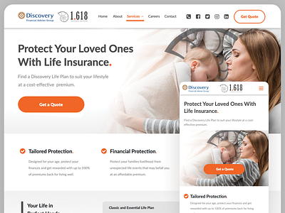 1.618 Advisory Services Website cms creative direction crm financial services landing page lead generation photoshop responsive ui ux website design