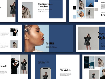SINA - Stylish Template Design branding design ebook guidebook keynote keynote presentation keynote template lifestyle lookbook minimal modern presentation simple template ui