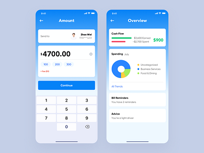 Financial application 2 app design ui ux