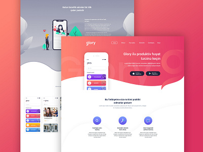 Glory Web UI design branding design flat ui uidesign uiux web webdesign website