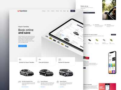 GoCatch Website australia booking car chauffeur driver gocatch landing landing page minimal passenger platform responsive rewards ridehailing rideshare taxi vehicles web website wordpress