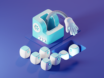 Sorting Bot 3d blender bots illustration isometric render ui webillustration