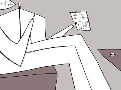 Sitting man with newspaper and coffee coffee drawing illustration man newspaper sitting