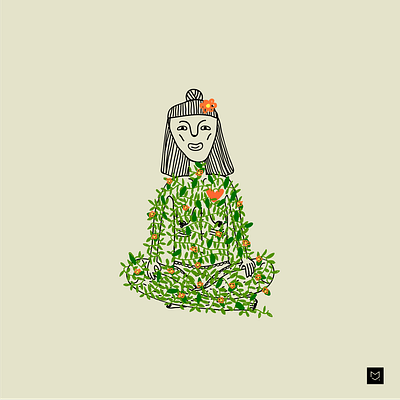 BLOOM adobe illustrator art bloom happy illustration illustrator life lineart lithuania lithuanian love peace peaceful self portrait woman womanpower