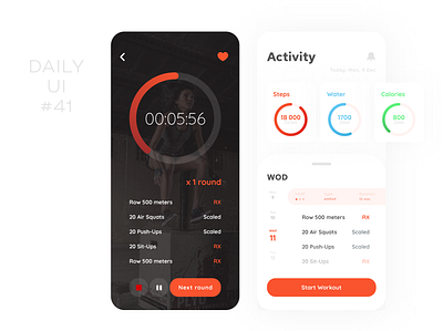 Workout Tracker app dailyui design fitness timer tracker ui wod workout workout tracker