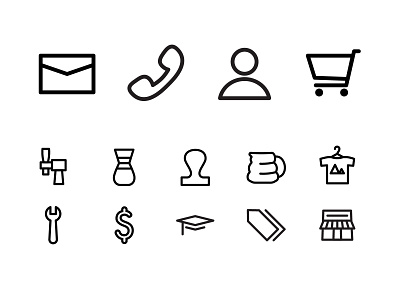 Icon set for e-commerce adobe adobe illustrator design ecommerce icon icon design icon set iconography illustration illustrator navbar navigation navigation bar ui ux web design webdesign