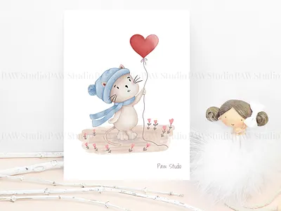 Teddy bear with balloon heart balloon card cartoon character flowers heart hero present stump teddy teddy bear valentine card valentines valentines day