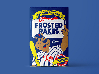 Minnesota Frosted Rakes baseball box cereal illustration mlb packaging retro typogaphy