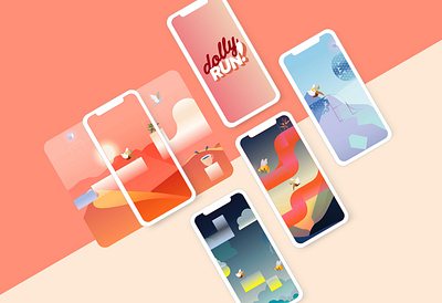 Dolly Run app appdesign application game illustration