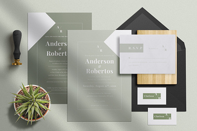 Minimal Green Wedding Suite anniversary cards delicate diy elegant feminine greetingcards invitation invitations invite invites minimal minimalist modern pastel simple soft wedding card wedding invitation weddinginvite