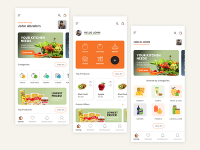 grocery app dashboard screens app app ui branding dashboard dashboard ui design ecommerce flat fuirts app grocery grocery app icon illustration mobile app online shop online shopping typography ui vector