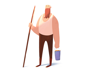 fisherman charachter design design art dribbble fish fishing fishingman illustration man procreate uiux