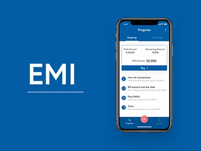 EMI Manager banking app design emi financial app ios manager mobile app design product design productivity ui uiux ux