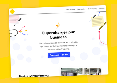 WIP – New Design Agency Website agency blue colourful onepager postits typography ui web design web design agency work in progress yellow