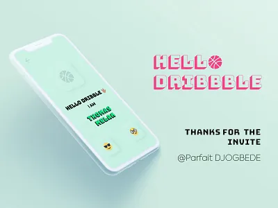 Hello Dribbble! 😄 branding debut flat hello hello dribble illustration