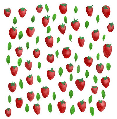 Strawberries and basil leaves watercolor illustrations adobe fresco adobe photoshop background basil basil leaves fruit graphic design herb illustration strawberries strawberry vector wallpaper watercolor