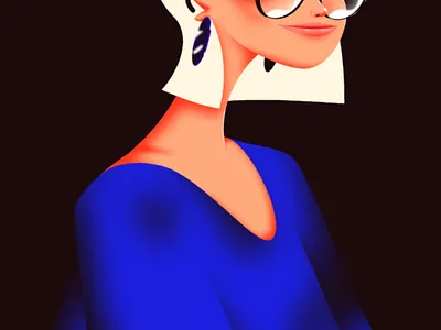 Girl with Glasses 2d after effects character design illustration
