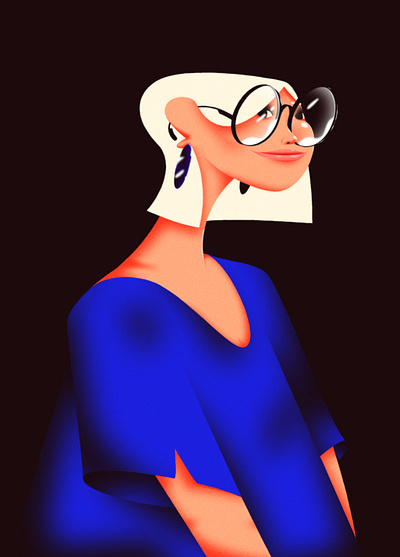 Girl with Glasses 2d after effects character design illustration