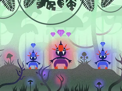 Jungle & Microbes — Illustration character concept design flat game game concept game location illustration jungle location vector